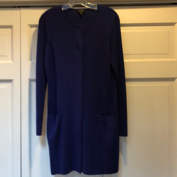 Talbots Long Merino Snap Front Sweatet - Picture 5 of 7